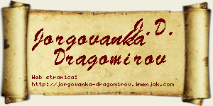 Jorgovanka Dragomirov vizit kartica
